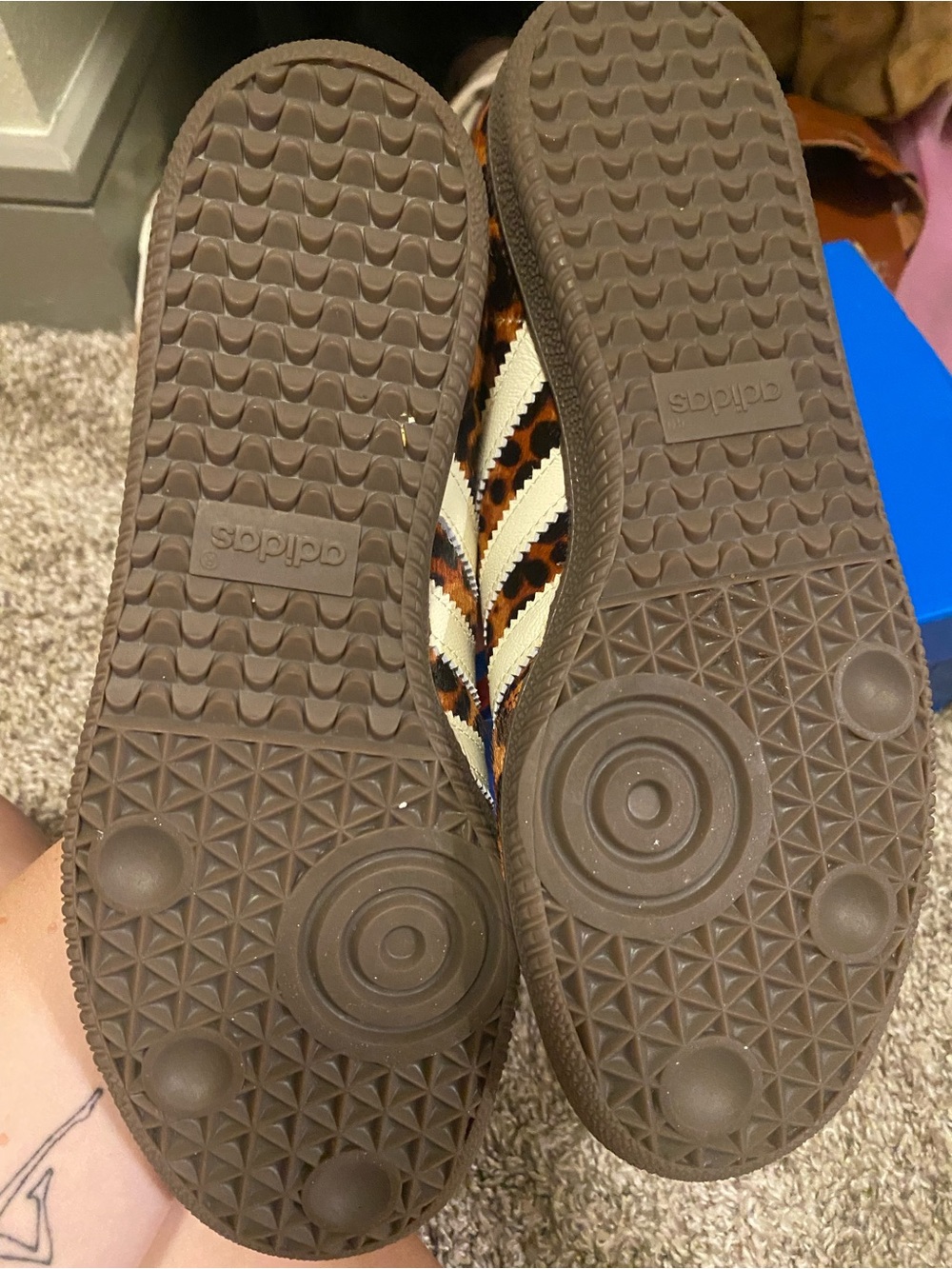 adidas Leopard Print Sneakers with Orange Laces - Picture 4 of 5